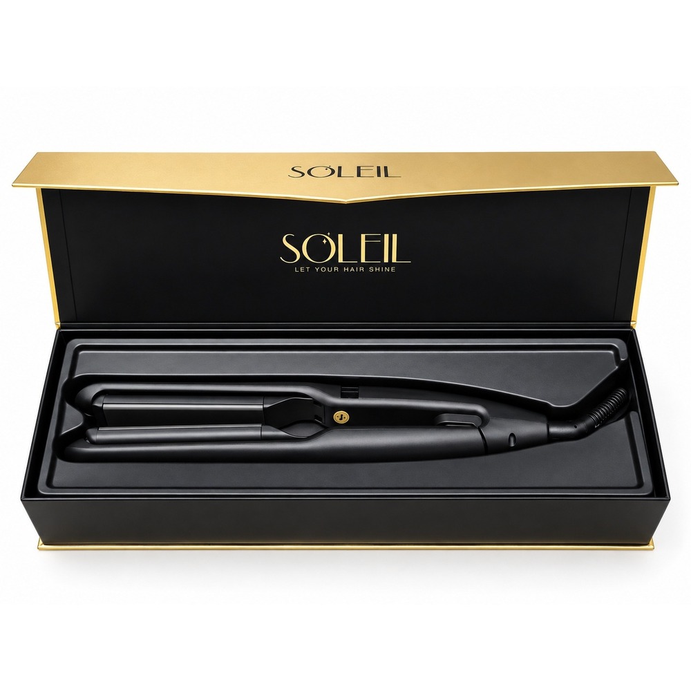 Soleil Dynamic Styler Black Ceramic Flat Iron Hair Straightener 450°F